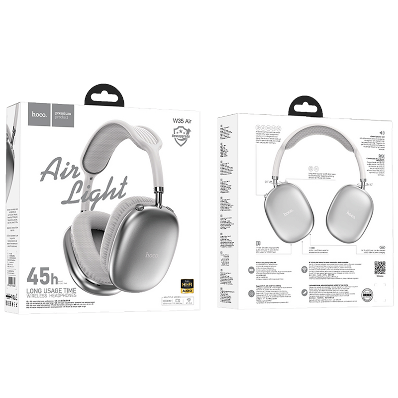 W35AIRTRIUMPHSILVER SLUŠALICE BEŽIČNE BLUETOOTH HOCO W35 AIR TRIUMPH SILVER
