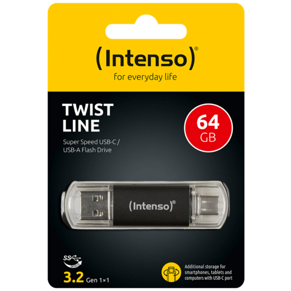 USB3.2-64GB/TWISTLINE USB MEMORIJA 64 GB 3.2 TWIST LINE USB-C/USB-A