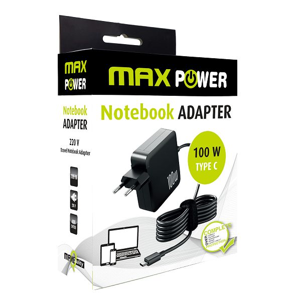 EA100 PUNJAČ KUĆNI ZA LAPTOP MAXPOWER 100W TYPE-C EA100