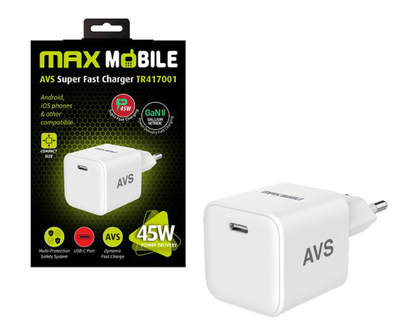 TR417001 PUNJAČ KUĆNI AVS USB-C 45W MAXMOBILE TR417001