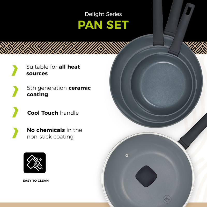 BLCSET2003BK SET 3 TAVE + WOK 28cm DELIGHT BK BLCSET2003BK