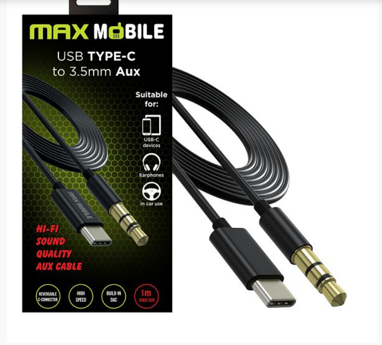 TYPEC/AUX ADAPTER USB TYPE-C/AUX 3,5mm MAXMOBILE