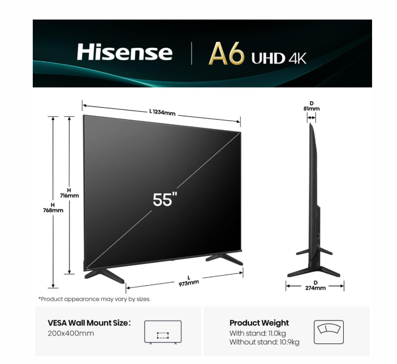 55A6Q TV HISENSE QLED 55A6Q