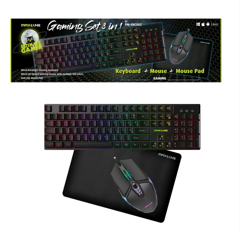 SW-GKC002 GAMING SET -MIŠ, TIPKOVNICA, PODLOGA